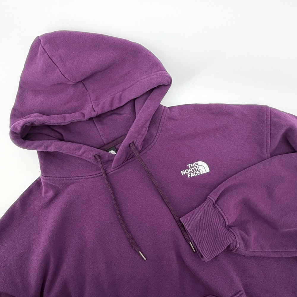 The North Face Hoodie Mens Medium Purple Pullover Logo Fleece Lined